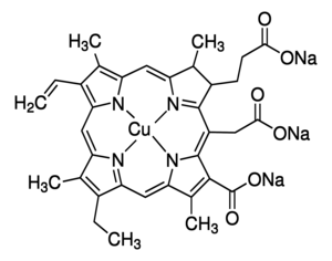 Chlorophyll trisodium copper